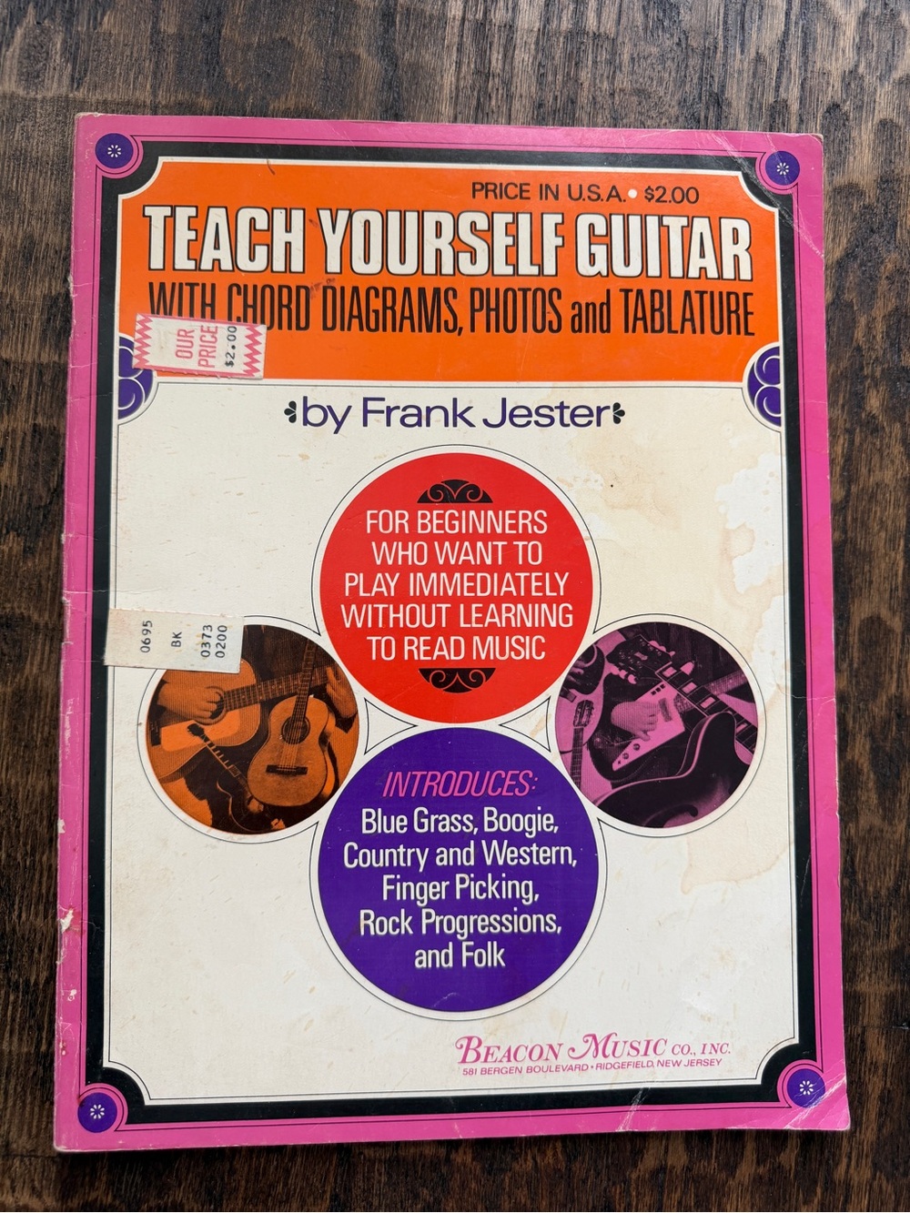 Teach Yourself Guitar Beacon Music Frank Jester Instructional Book Vintage 1971